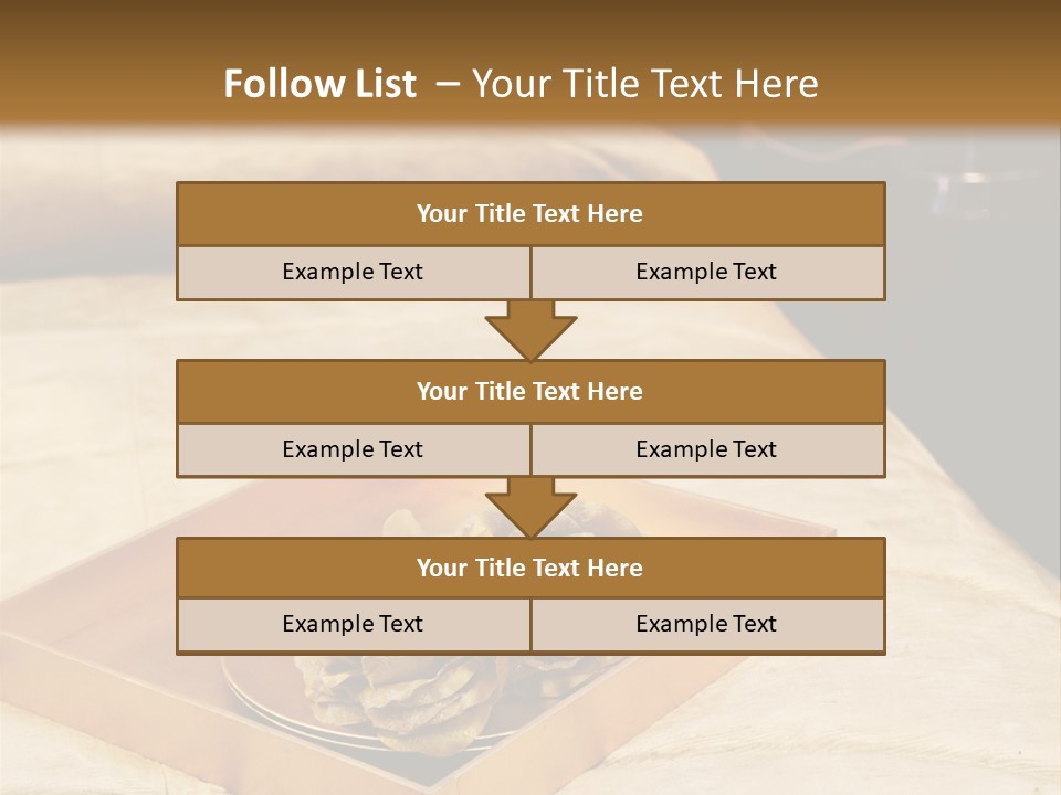 A Bed With A Tray Of Pine Cones On Top Of It PowerPoint Template