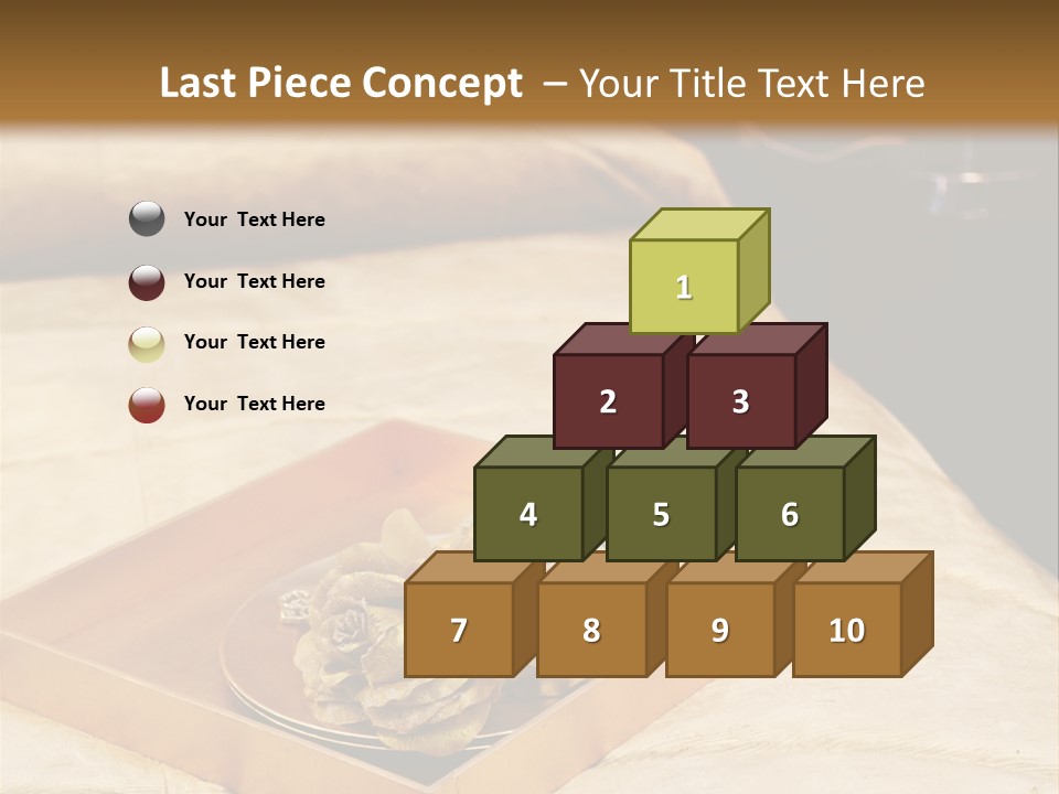 A Bed With A Tray Of Pine Cones On Top Of It PowerPoint Template