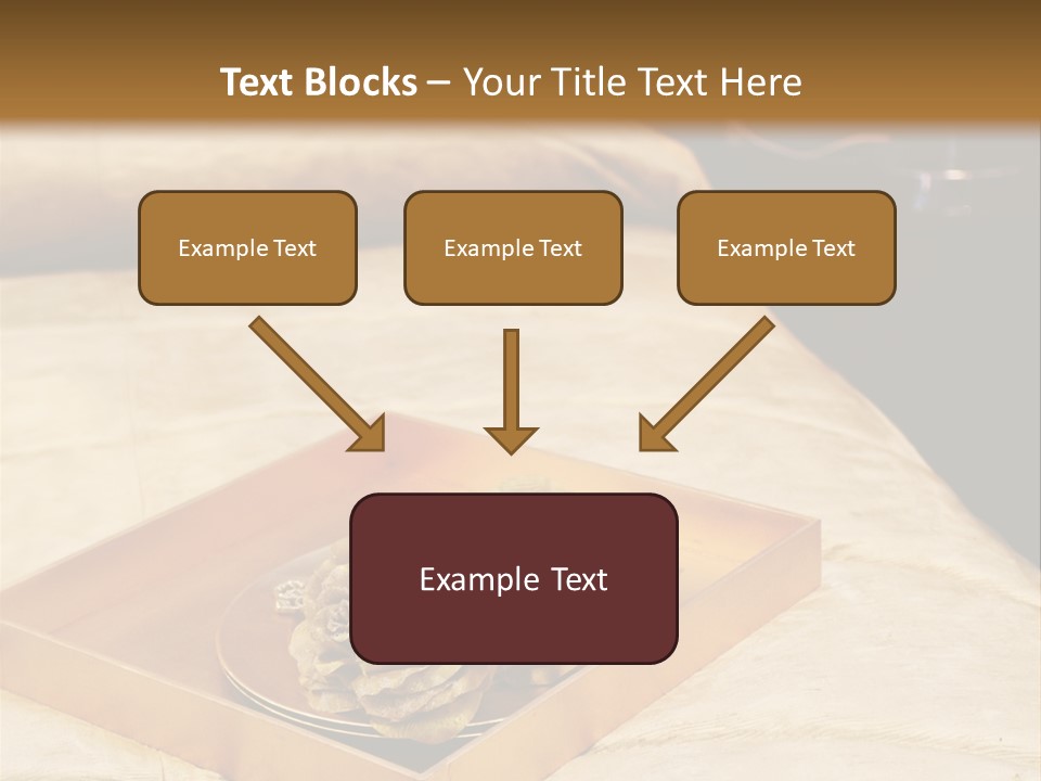 A Bed With A Tray Of Pine Cones On Top Of It PowerPoint Template