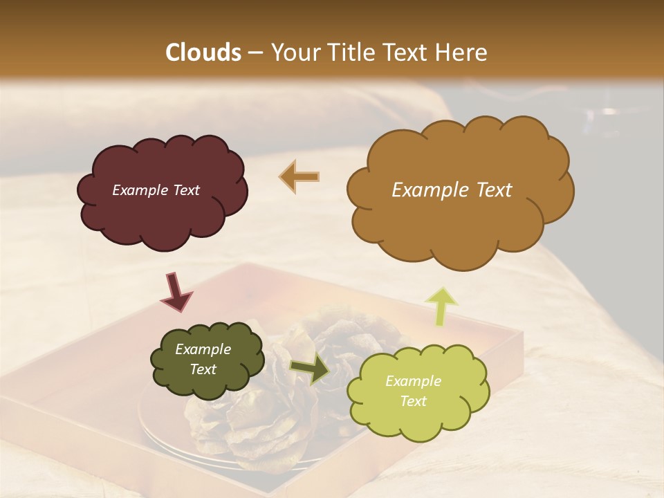 A Bed With A Tray Of Pine Cones On Top Of It PowerPoint Template