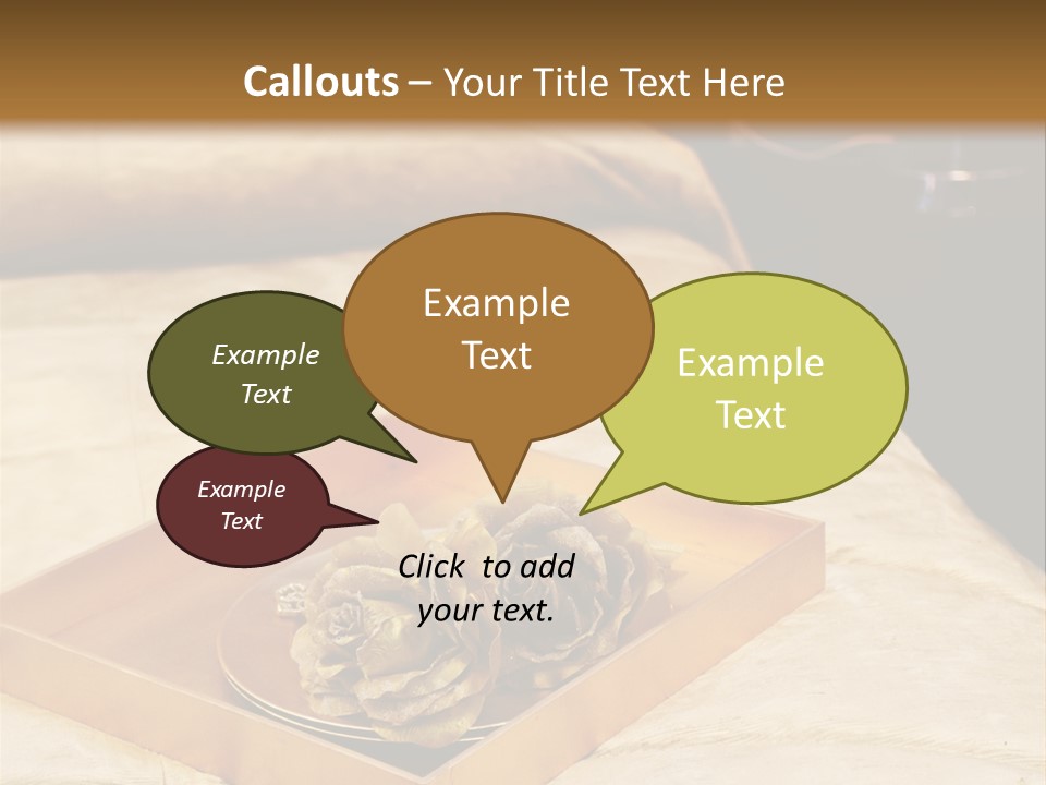 A Bed With A Tray Of Pine Cones On Top Of It PowerPoint Template