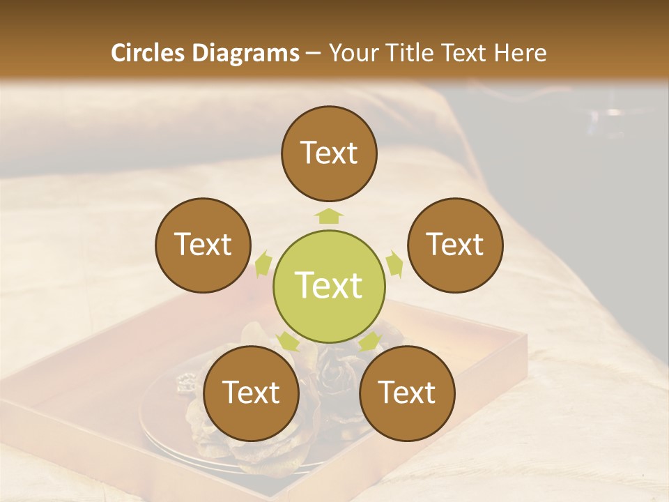 A Bed With A Tray Of Pine Cones On Top Of It PowerPoint Template