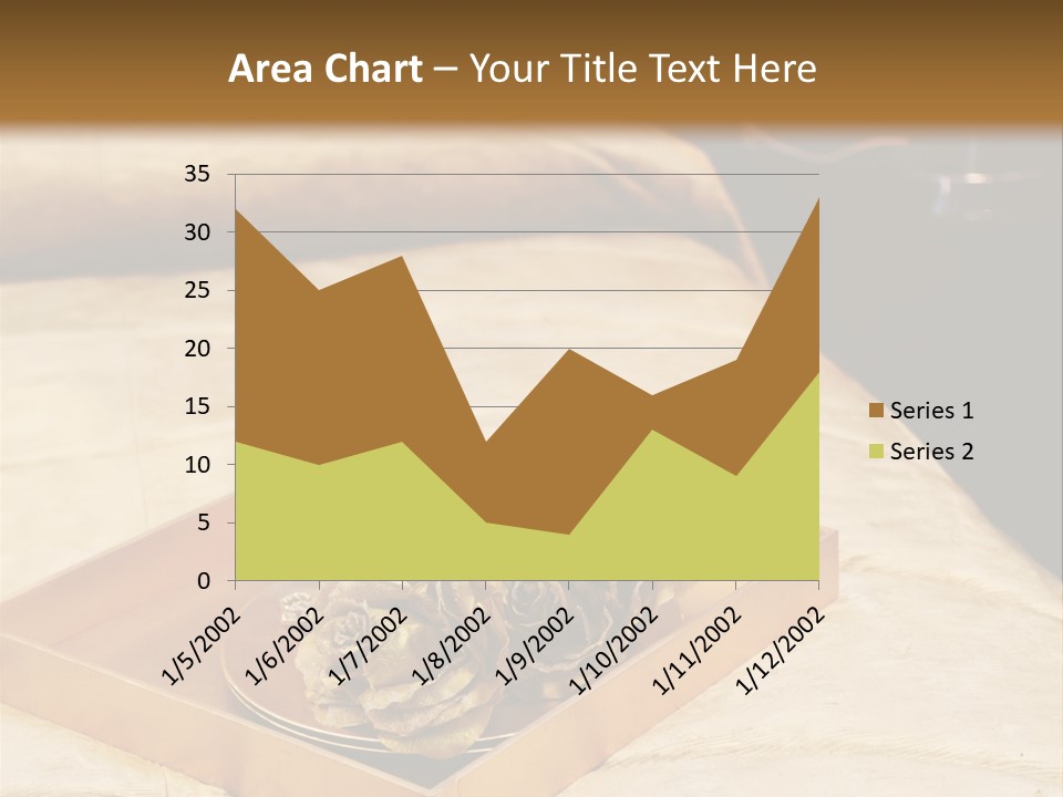 A Bed With A Tray Of Pine Cones On Top Of It PowerPoint Template