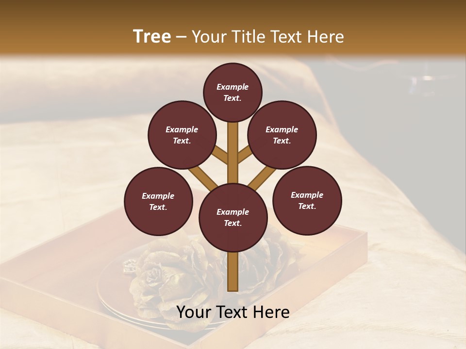 A Bed With A Tray Of Pine Cones On Top Of It PowerPoint Template