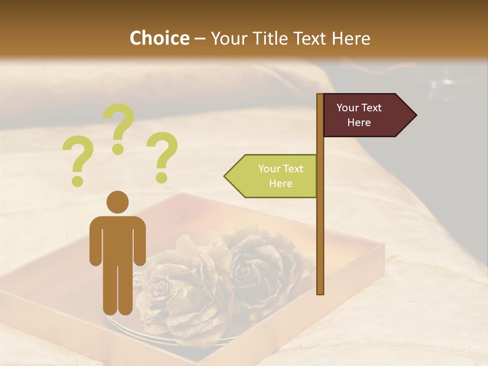 A Bed With A Tray Of Pine Cones On Top Of It PowerPoint Template