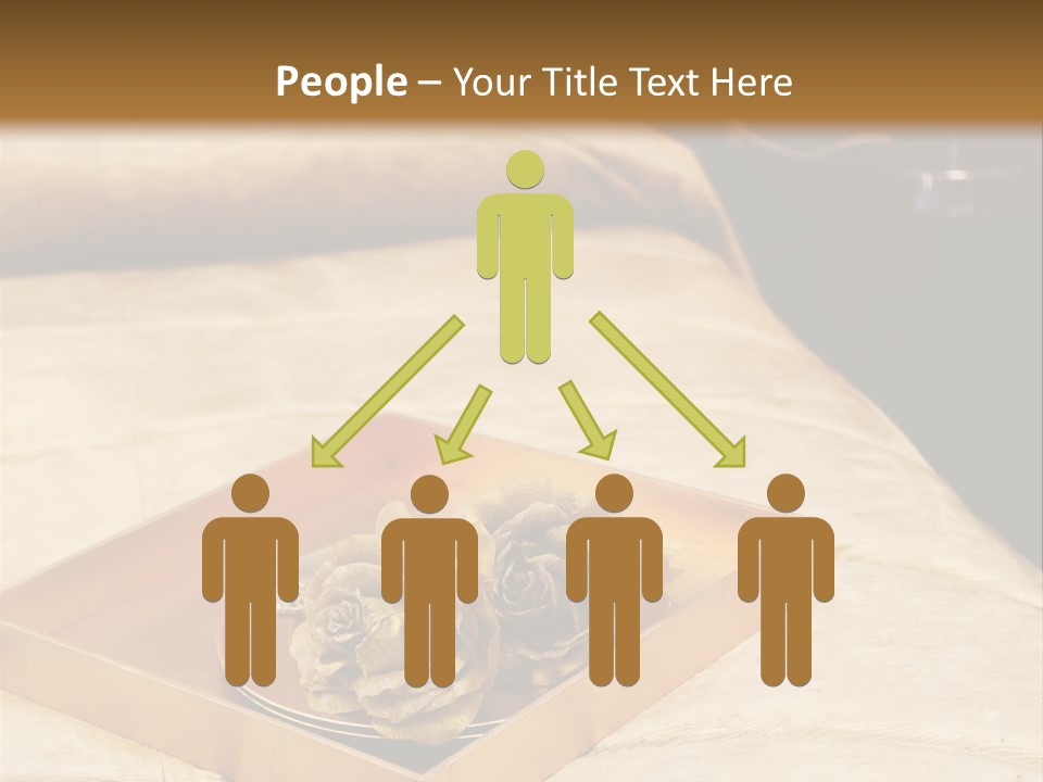 A Bed With A Tray Of Pine Cones On Top Of It PowerPoint Template