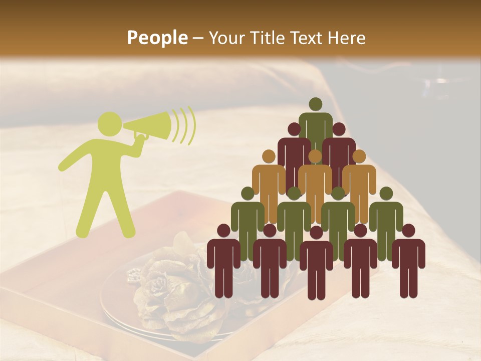 A Bed With A Tray Of Pine Cones On Top Of It PowerPoint Template