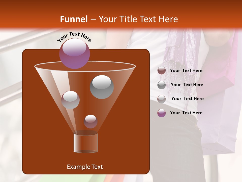 Woman On Scalators In A Shopping Mall Holding Some Bags PowerPoint Template