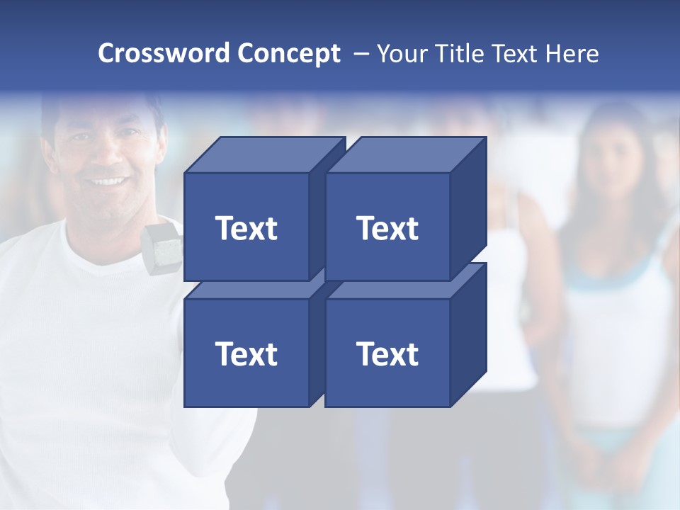 Man Lifting Free Weights At The Gym With A Group Of People Behind Him PowerPoint Template