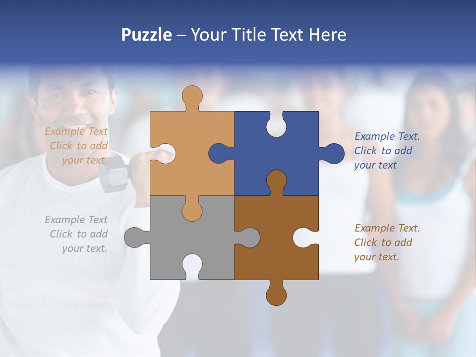 Man Lifting Free Weights At The Gym With A Group Of People Behind Him PowerPoint Template