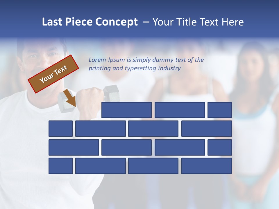 Man Lifting Free Weights At The Gym With A Group Of People Behind Him PowerPoint Template