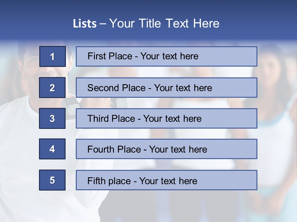Man Lifting Free Weights At The Gym With A Group Of People Behind Him PowerPoint Template