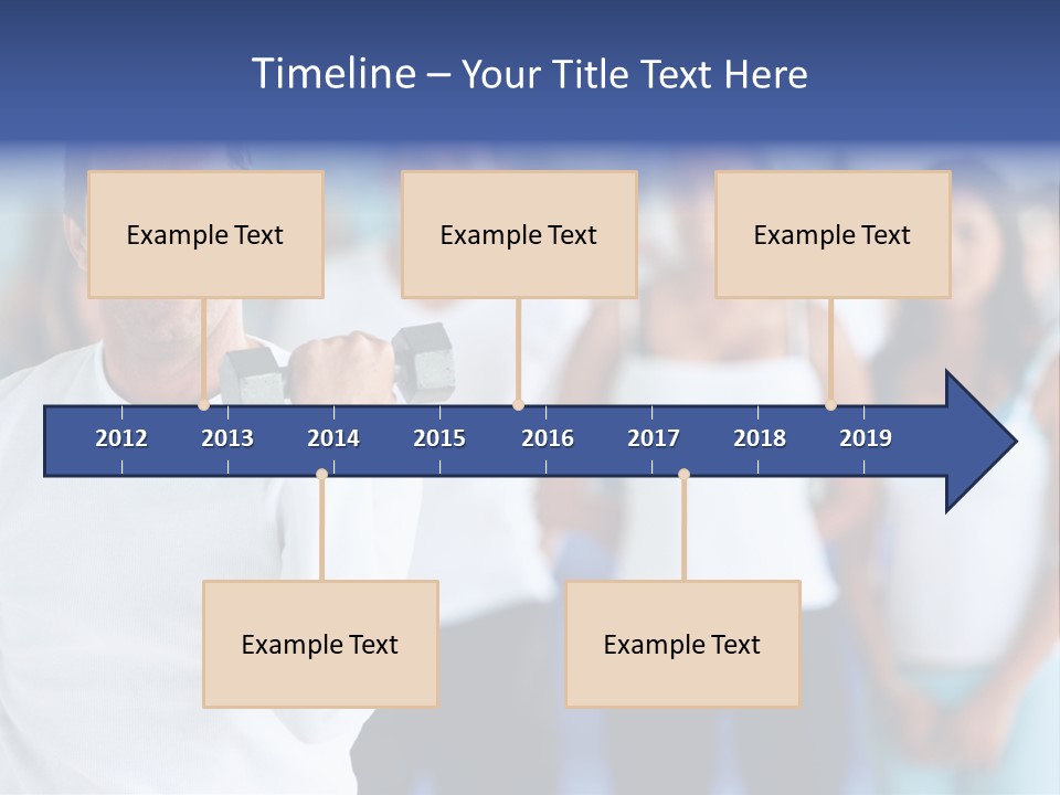 Man Lifting Free Weights At The Gym With A Group Of People Behind Him PowerPoint Template
