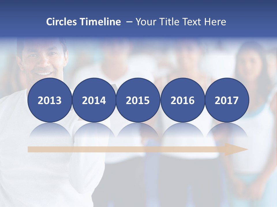 Man Lifting Free Weights At The Gym With A Group Of People Behind Him PowerPoint Template