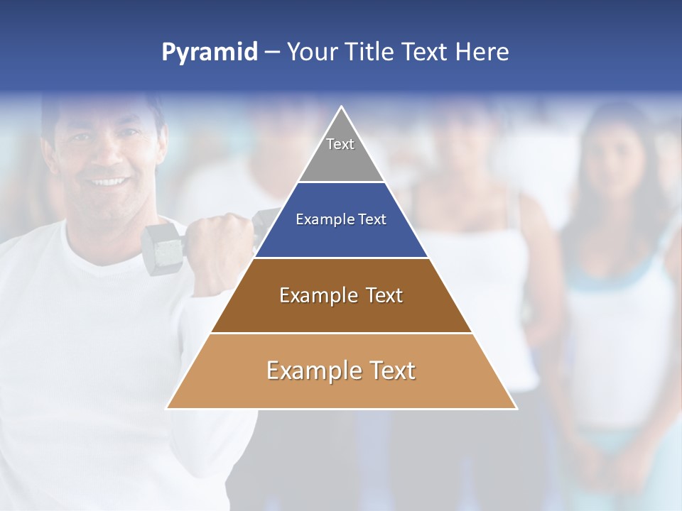 Man Lifting Free Weights At The Gym With A Group Of People Behind Him PowerPoint Template