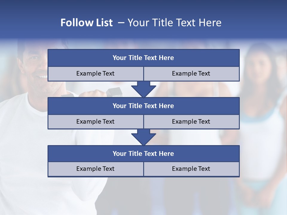 Man Lifting Free Weights At The Gym With A Group Of People Behind Him PowerPoint Template