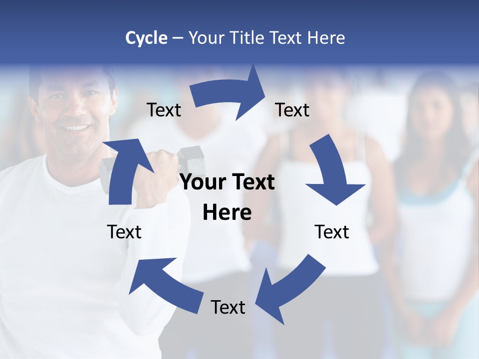 Man Lifting Free Weights At The Gym With A Group Of People Behind Him PowerPoint Template