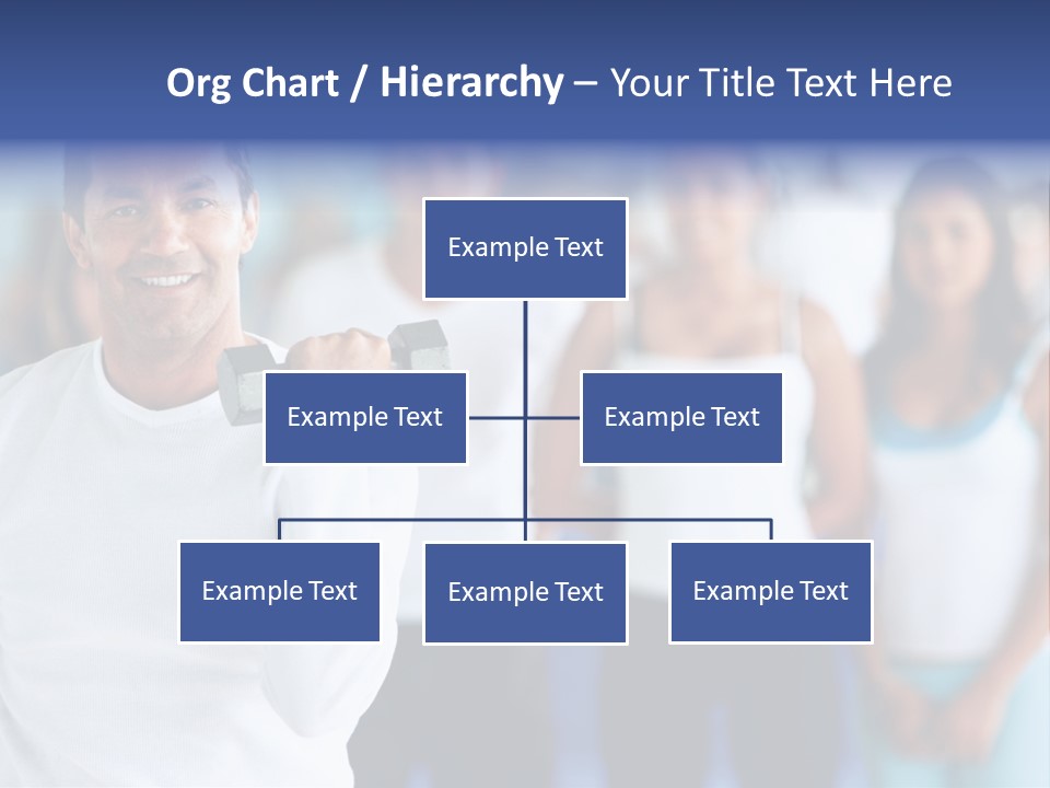 Man Lifting Free Weights At The Gym With A Group Of People Behind Him PowerPoint Template