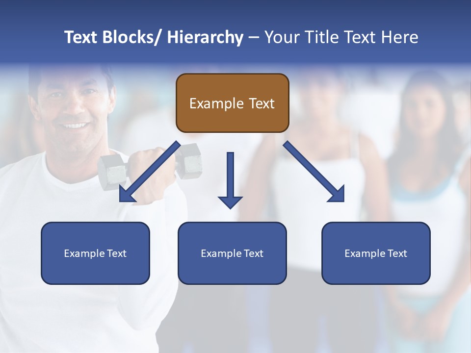 Man Lifting Free Weights At The Gym With A Group Of People Behind Him PowerPoint Template