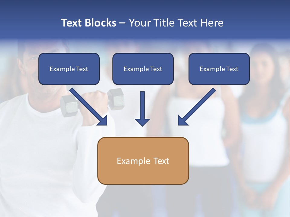 Man Lifting Free Weights At The Gym With A Group Of People Behind Him PowerPoint Template