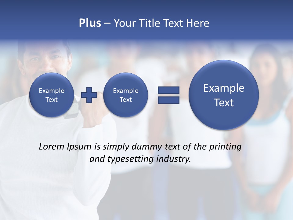 Man Lifting Free Weights At The Gym With A Group Of People Behind Him PowerPoint Template