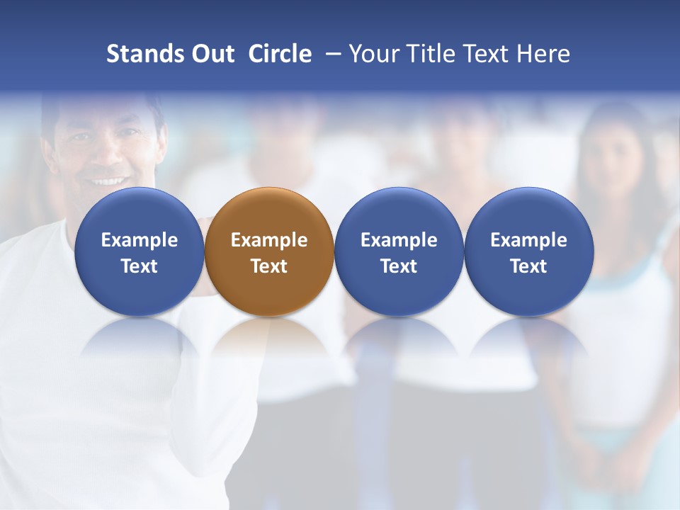 Man Lifting Free Weights At The Gym With A Group Of People Behind Him PowerPoint Template