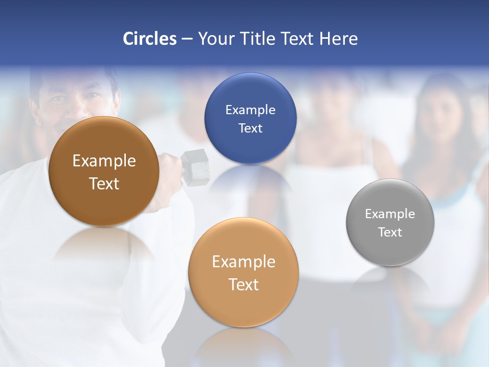 Man Lifting Free Weights At The Gym With A Group Of People Behind Him PowerPoint Template