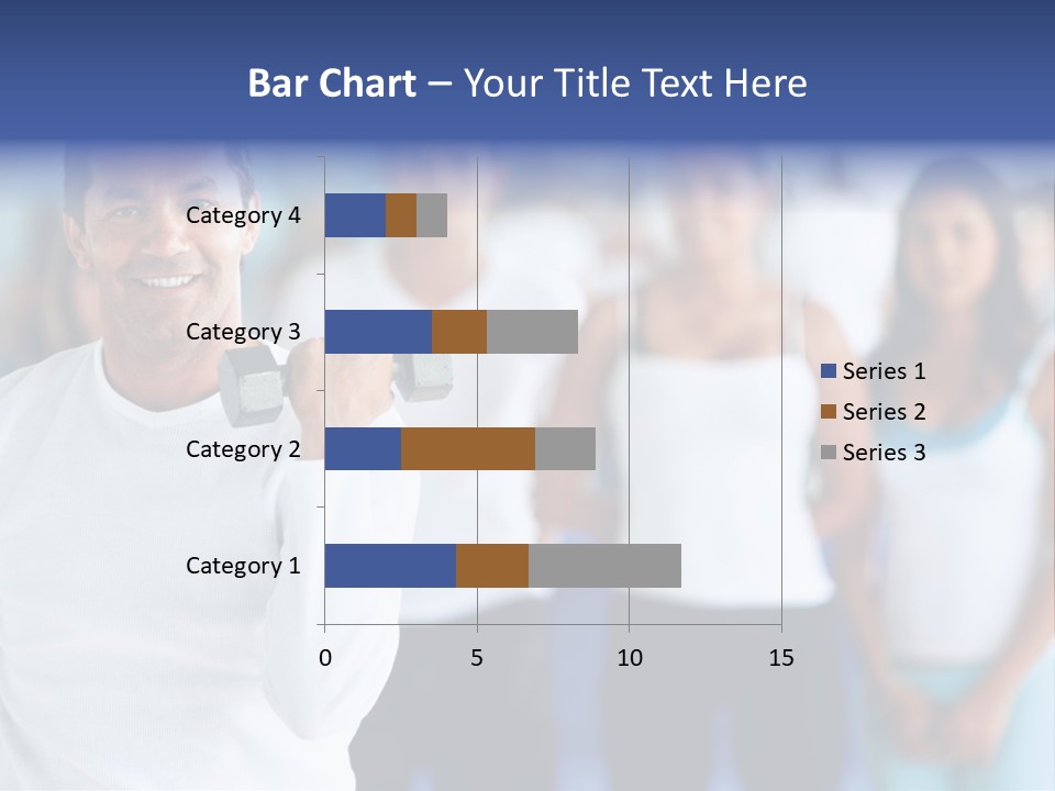 Man Lifting Free Weights At The Gym With A Group Of People Behind Him PowerPoint Template