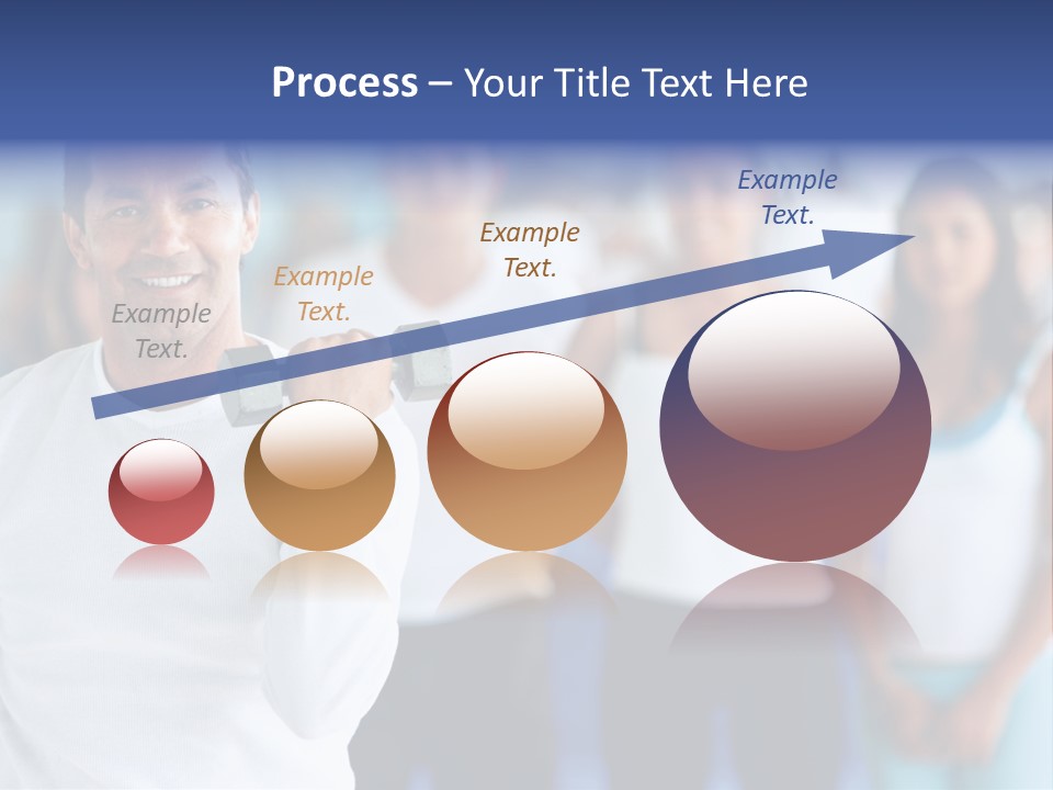 Man Lifting Free Weights At The Gym With A Group Of People Behind Him PowerPoint Template