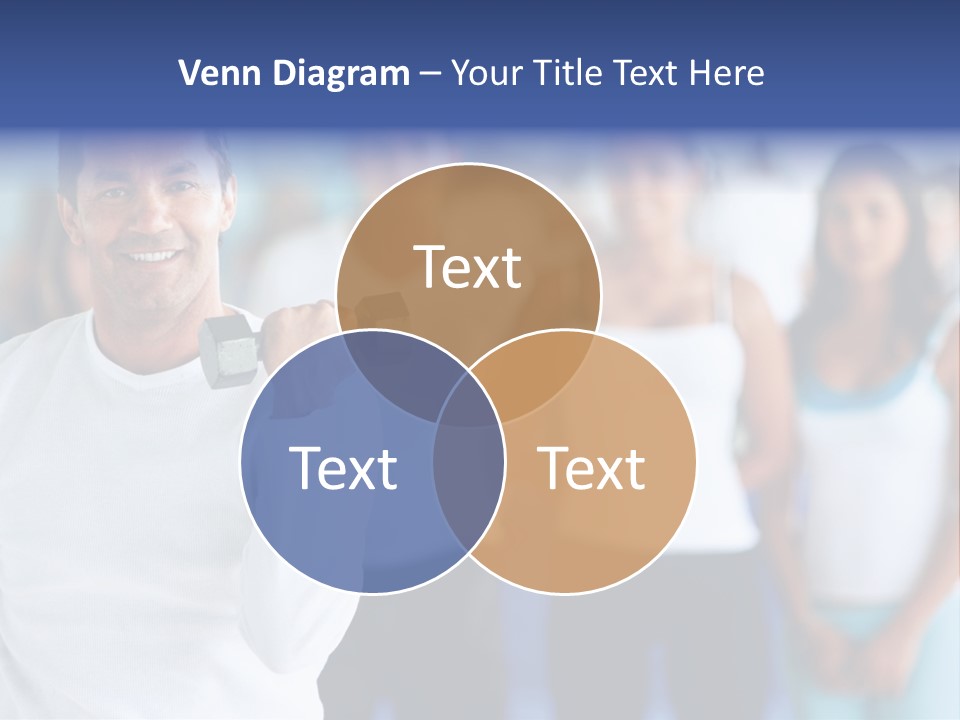 Man Lifting Free Weights At The Gym With A Group Of People Behind Him PowerPoint Template