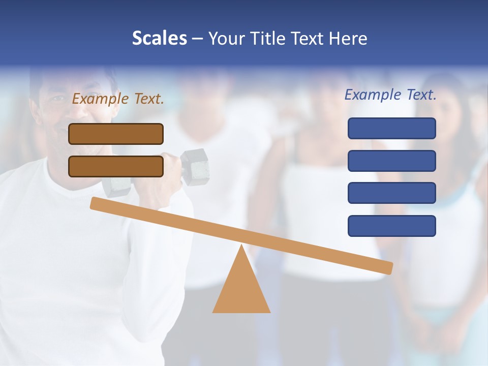Man Lifting Free Weights At The Gym With A Group Of People Behind Him PowerPoint Template