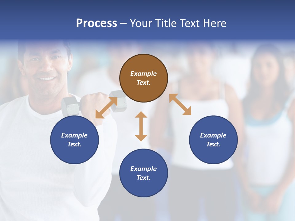 Man Lifting Free Weights At The Gym With A Group Of People Behind Him PowerPoint Template