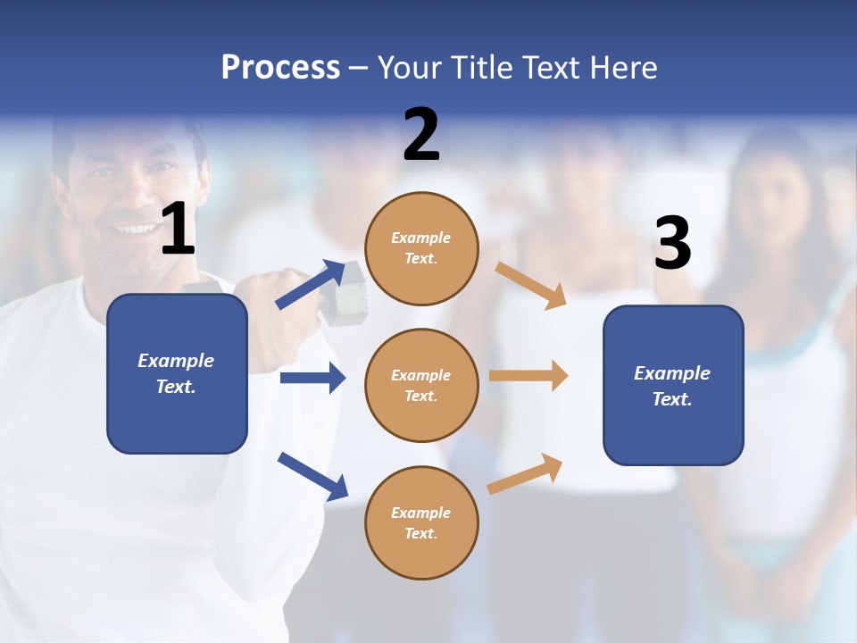 Man Lifting Free Weights At The Gym With A Group Of People Behind Him PowerPoint Template
