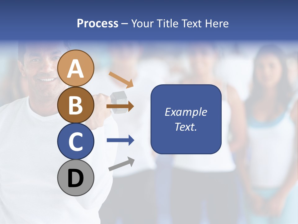 Man Lifting Free Weights At The Gym With A Group Of People Behind Him PowerPoint Template