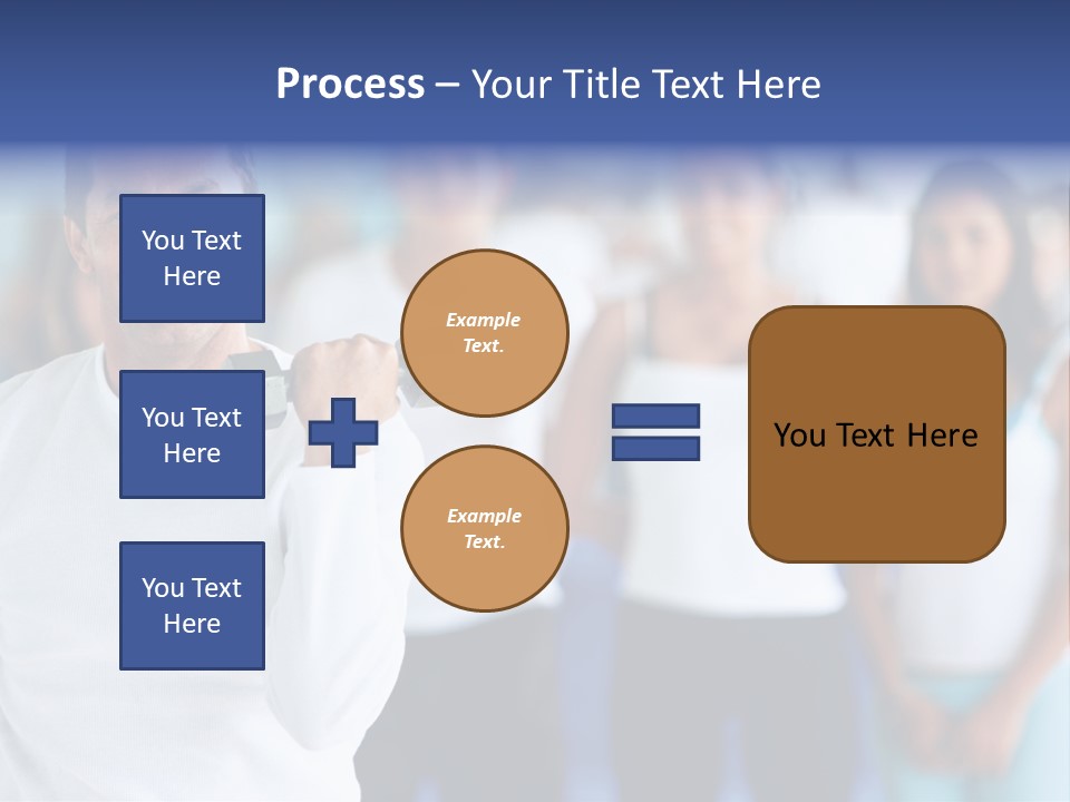 Man Lifting Free Weights At The Gym With A Group Of People Behind Him PowerPoint Template