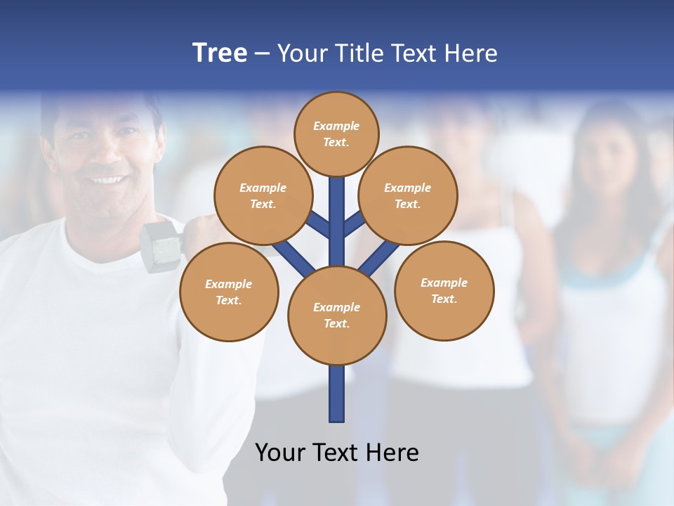 Man Lifting Free Weights At The Gym With A Group Of People Behind Him PowerPoint Template