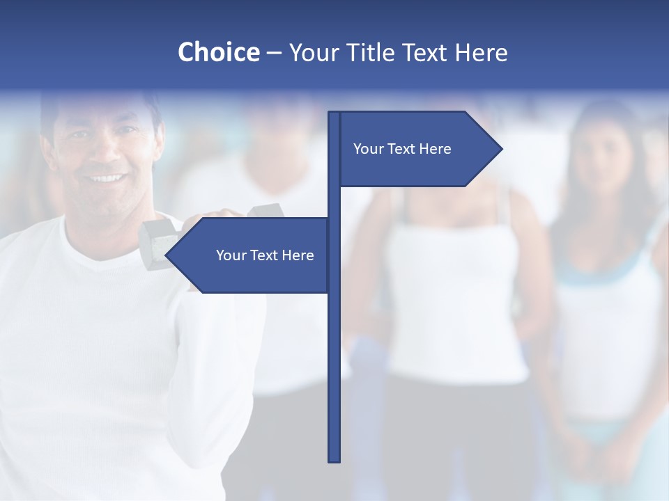 Man Lifting Free Weights At The Gym With A Group Of People Behind Him PowerPoint Template