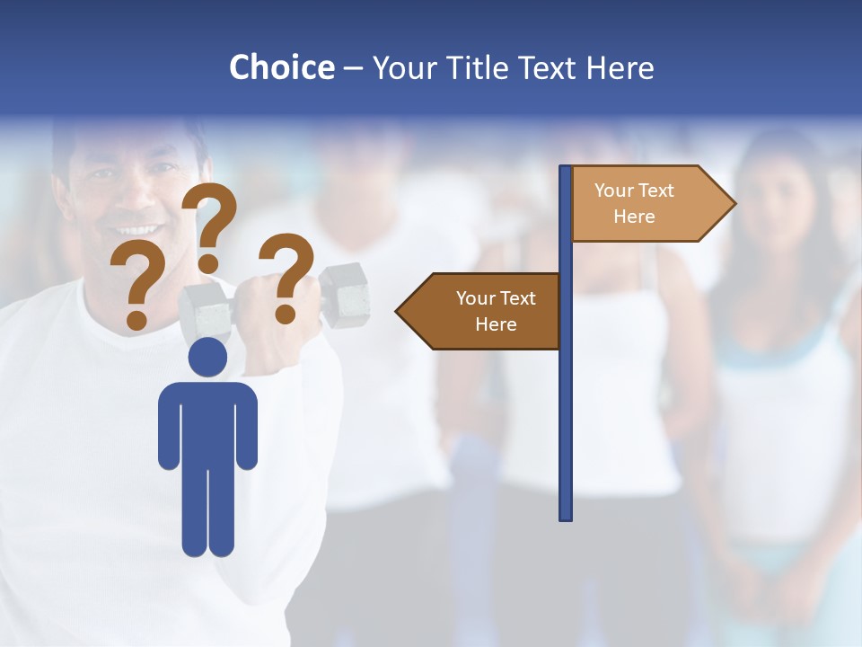 Man Lifting Free Weights At The Gym With A Group Of People Behind Him PowerPoint Template