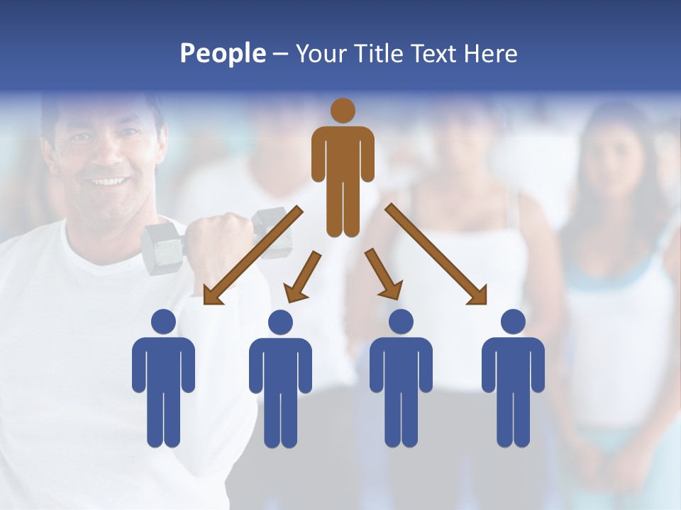 Man Lifting Free Weights At The Gym With A Group Of People Behind Him PowerPoint Template