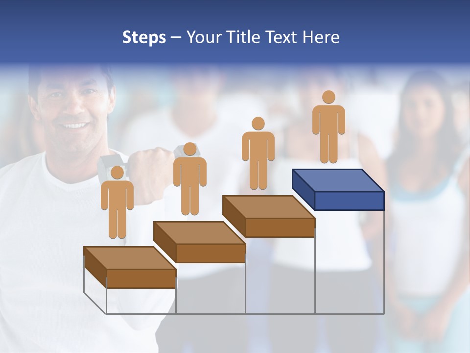 Man Lifting Free Weights At The Gym With A Group Of People Behind Him PowerPoint Template