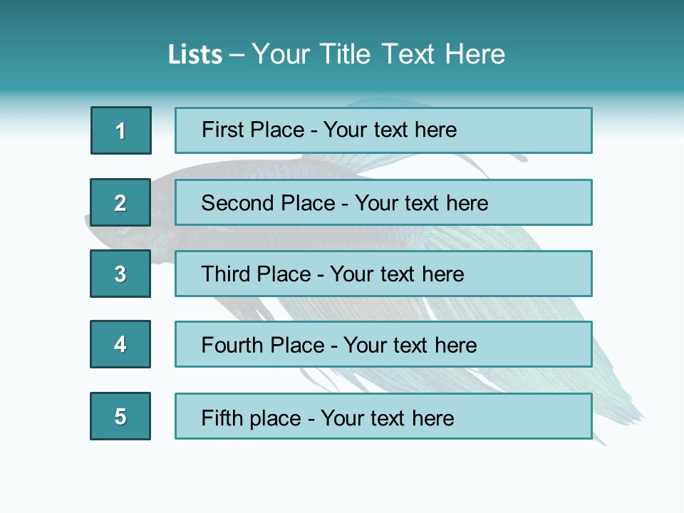 Close-Up On A Fish Skin - Blue Siamese Fighting Fish - Betta Splendens In Front Of A White Background PowerPoint Template