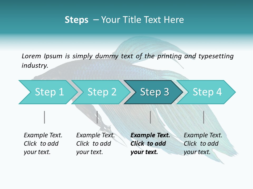 Close-Up On A Fish Skin - Blue Siamese Fighting Fish - Betta Splendens In Front Of A White Background PowerPoint Template