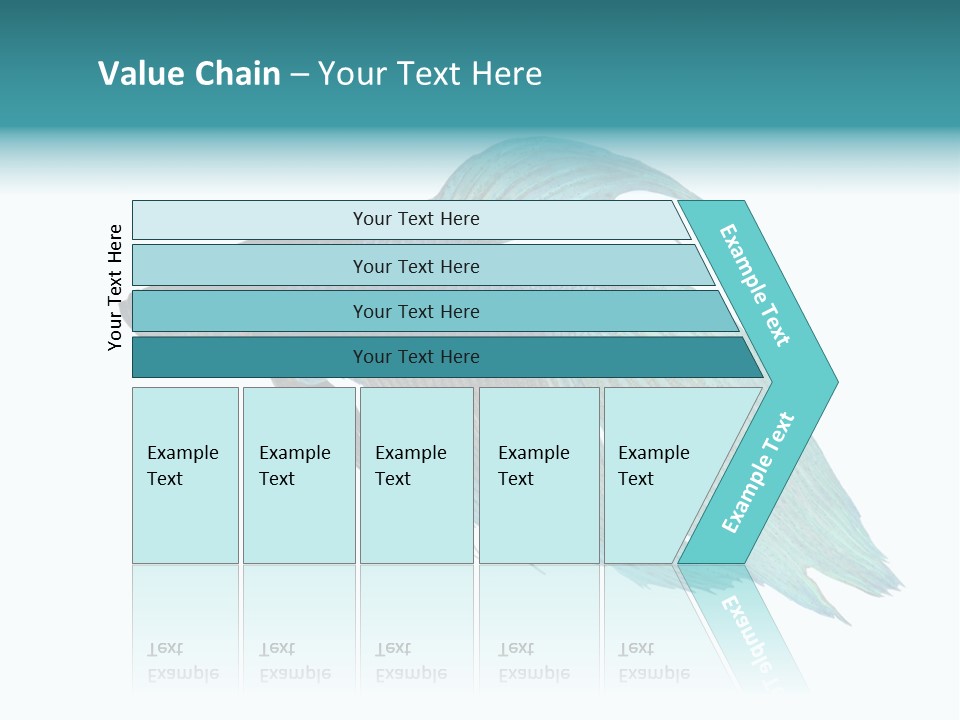Close-Up On A Fish Skin - Blue Siamese Fighting Fish - Betta Splendens In Front Of A White Background PowerPoint Template