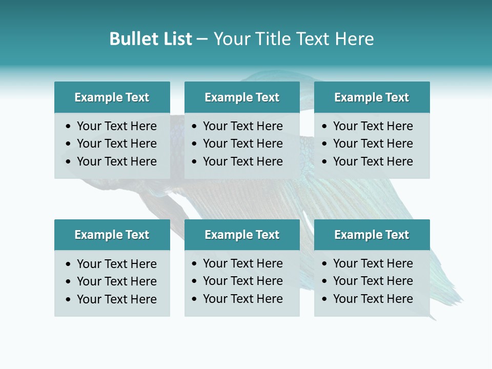 Close-Up On A Fish Skin - Blue Siamese Fighting Fish - Betta Splendens In Front Of A White Background PowerPoint Template