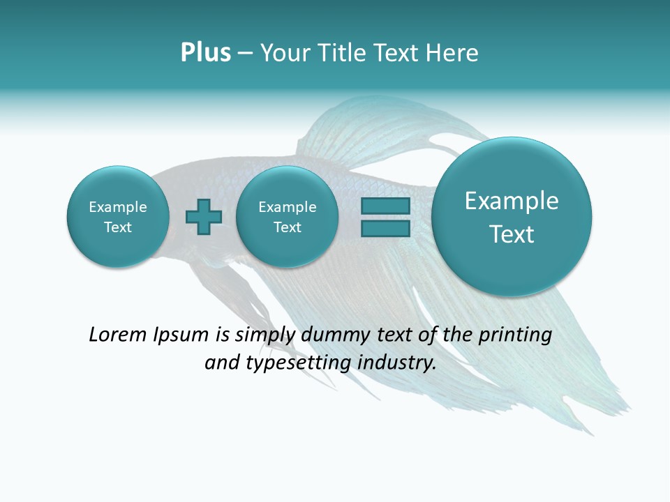Close-Up On A Fish Skin - Blue Siamese Fighting Fish - Betta Splendens In Front Of A White Background PowerPoint Template