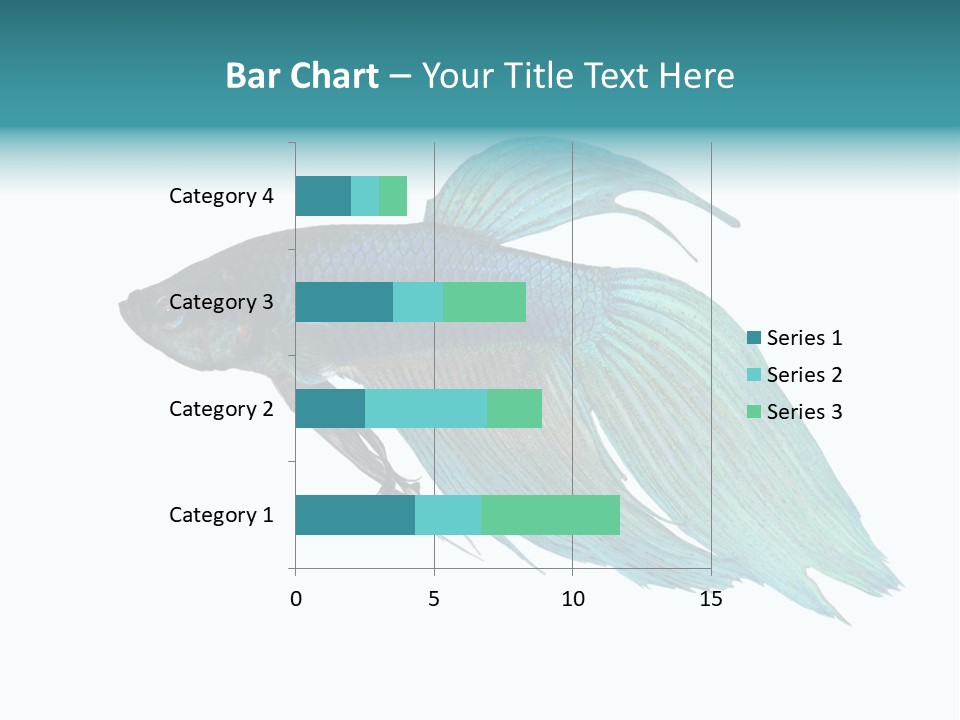 Close-Up On A Fish Skin - Blue Siamese Fighting Fish - Betta Splendens In Front Of A White Background PowerPoint Template