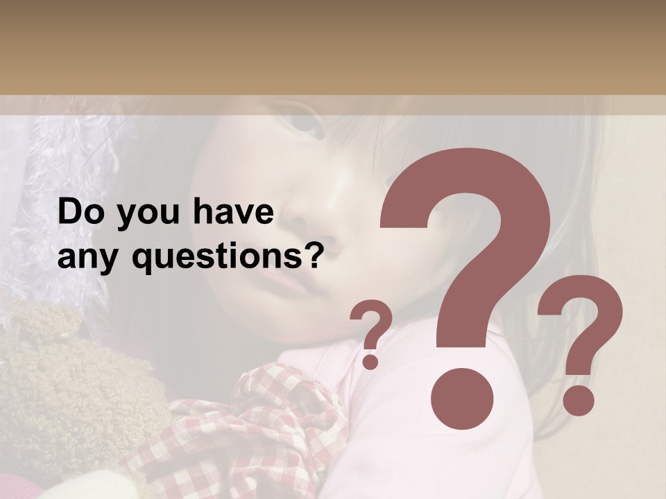 A Young Asian Child Holds Her Hand Up As Defense From Abuse PowerPoint Template