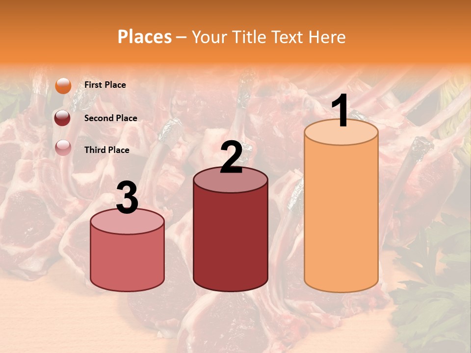 A Bunch Of Raw Meat Sitting On Top Of A Wooden Table PowerPoint Template