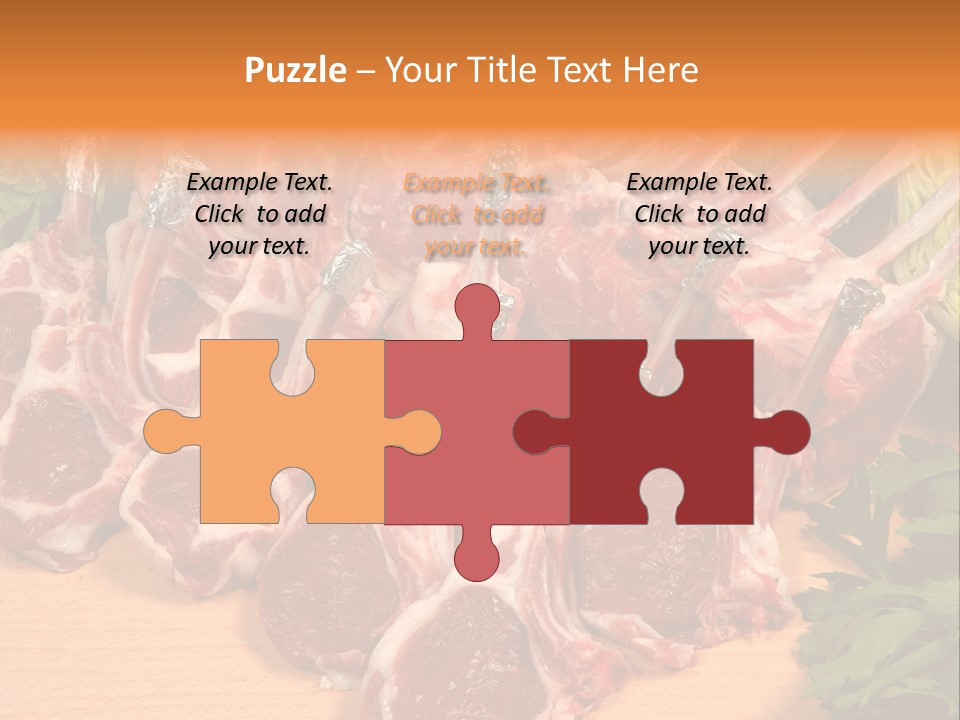 A Bunch Of Raw Meat Sitting On Top Of A Wooden Table PowerPoint Template