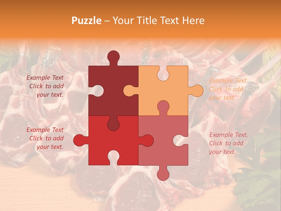 A Bunch Of Raw Meat Sitting On Top Of A Wooden Table PowerPoint Template